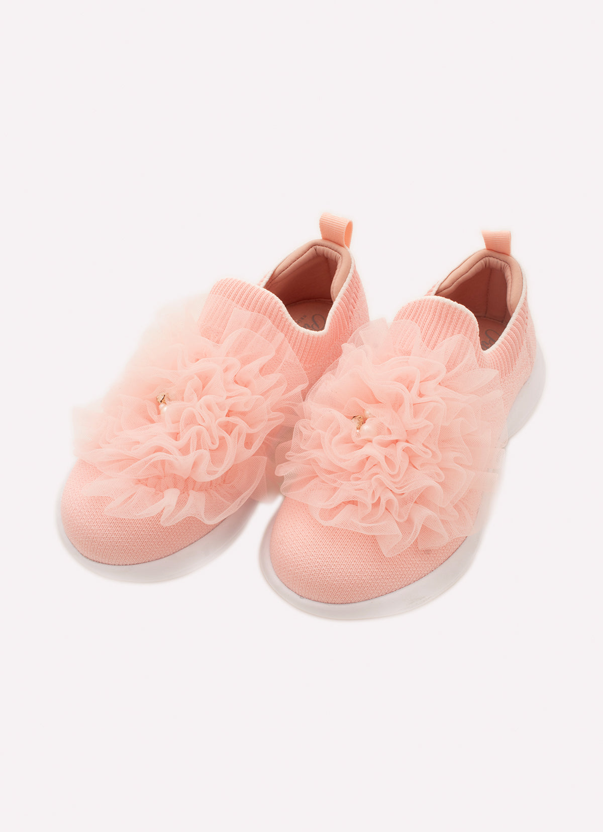 Tênis Knit Flor Tule Bordados