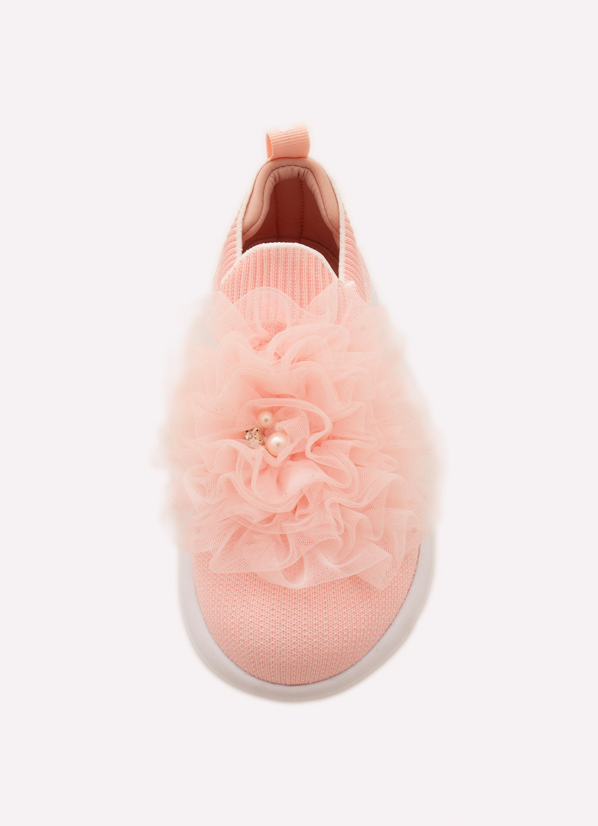 Tênis Knit Flor Tule Bordados