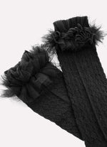 Meia Tricot Frufru Tule