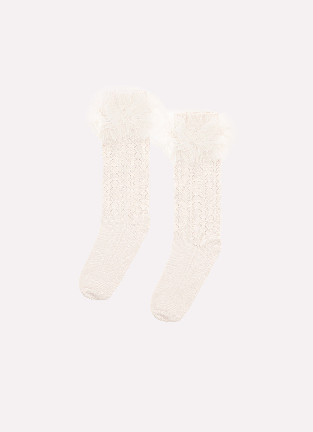 Meia Tricot Frufru Tule