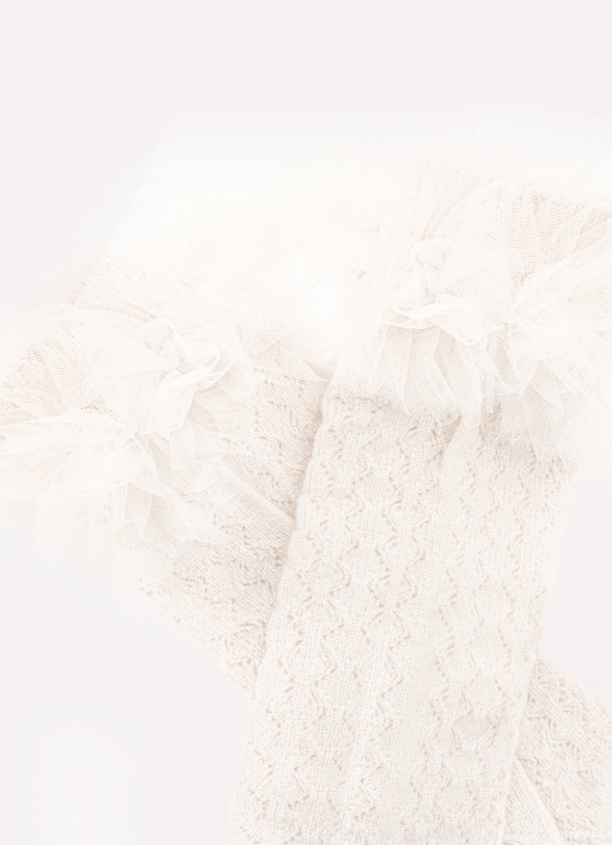 Meia Tricot Frufru Tule