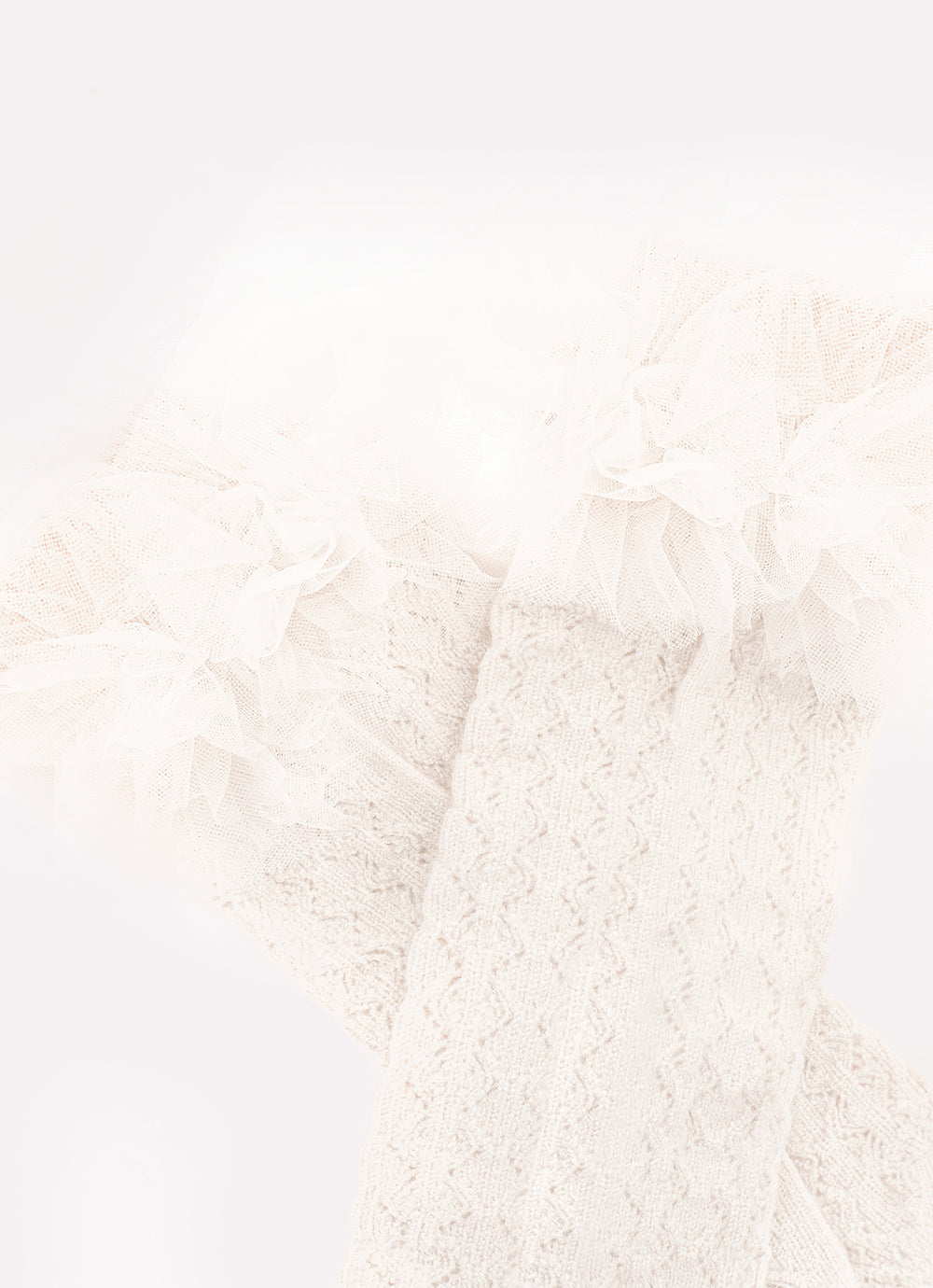 Meia Tricot Frufru Tule