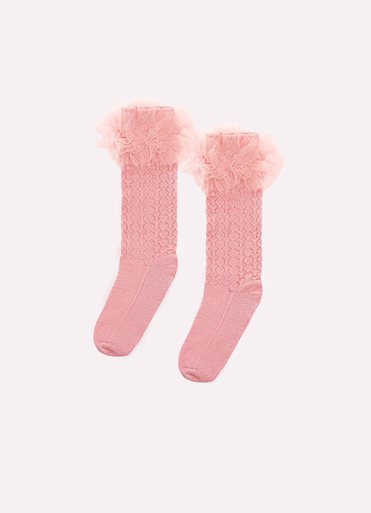 Meia Tricot Frufru Tule