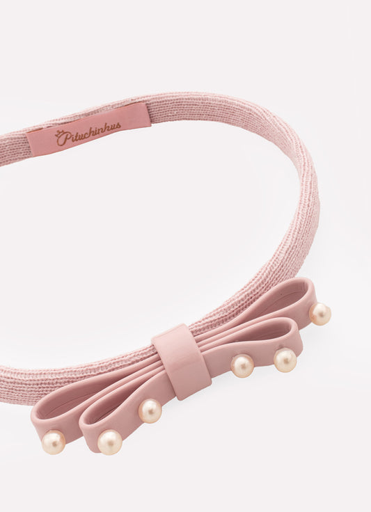 Arco Laço Duplo Courino Com Pérolas