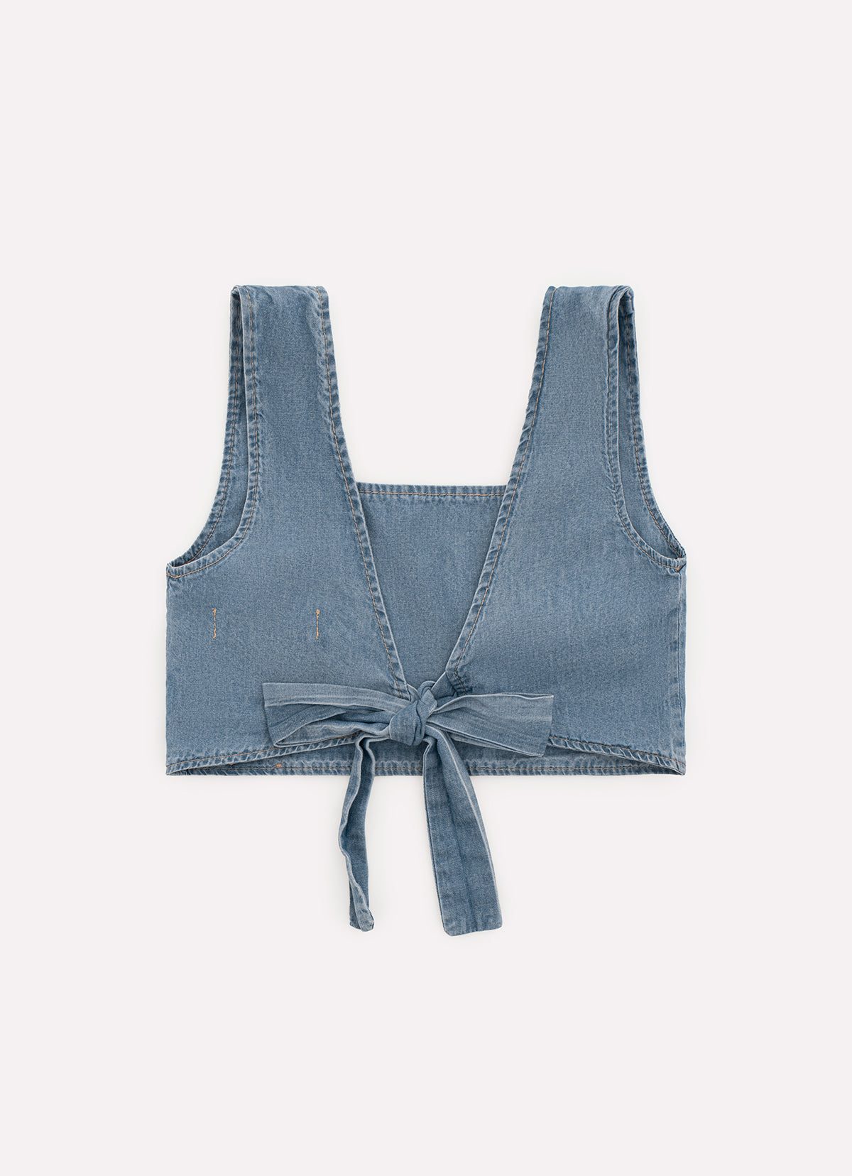 Blusa Cropped Jeans Fino Lapelas Botões Joia