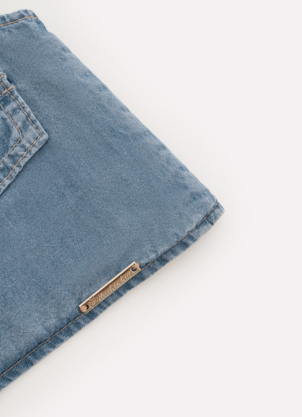 Blusa Cropped Jeans Fino Lapelas Botões Joia