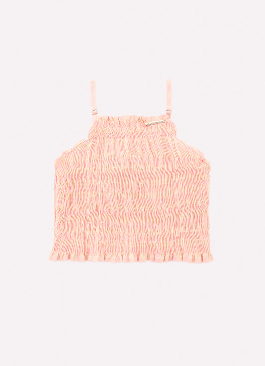Blusa Cropped Alça Algodão Xadrez Lastex