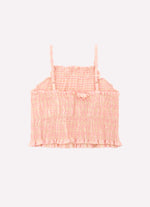 Blusa Cropped Alça Algodão Xadrez Lastex