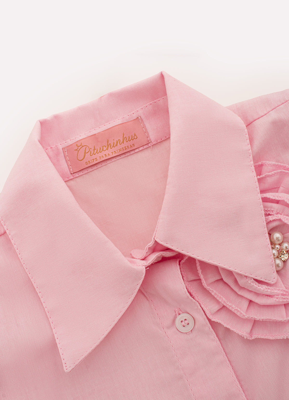 Camisa Algodão Nózinho Maxi Flor Bordada