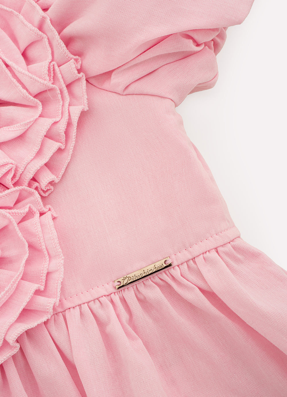 Vestido Algodão Maxi Flores Bordadas Manga Bufante