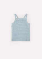 Blusa Alça Ribana Frufru Tule