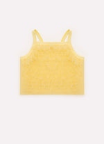 Blusa Cropped Ribana Frufru Tule Cristais