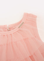 Vestido Babados Tule Multi Colorido