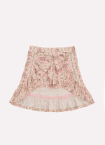 Saia Short Light Estampado Mullet Babado