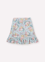 Saia Short Light Estampado Mullet Babado