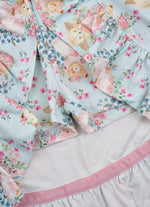 Saia Short Light Estampado Mullet Babado