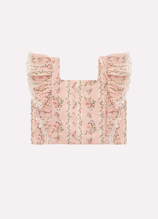 Blusa Cropped Algodão Flores