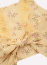 Blusa Cropped Algodão Estampado Floral Alças Tule