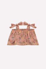 Blusa Cropped Algodão Multi Flores Babado Cristais