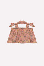 Blusa Cropped Algodão Multi Flores Babado Cristais