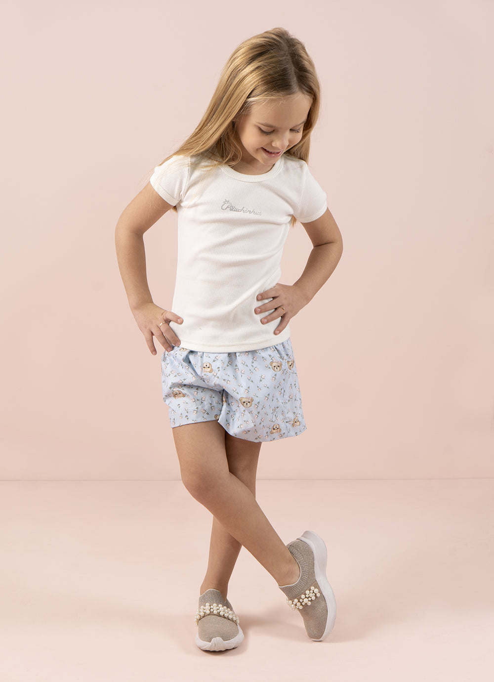Short Algodão Estampada Hora Do Chá
