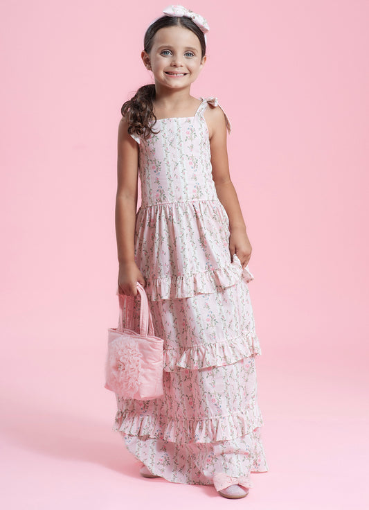 Vestido Longo Algodão Estampado