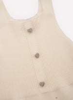 Vestido Tricot Cristais Botões Joia