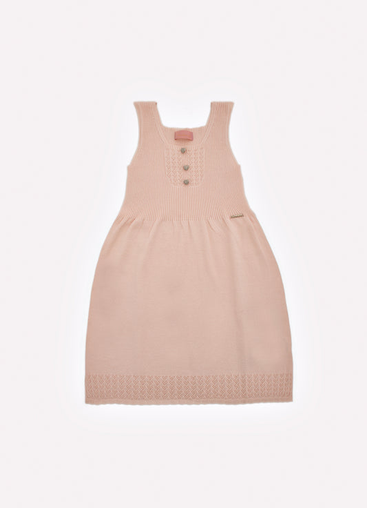 Vestido Tricot Sem Costura Botões Joia