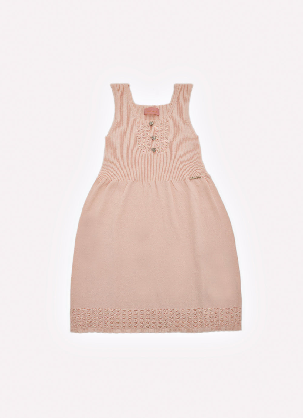 Vestido Tricot Sem Costura Botões Joia