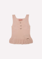 Regata Tricot Sem Costura Babado Rendado