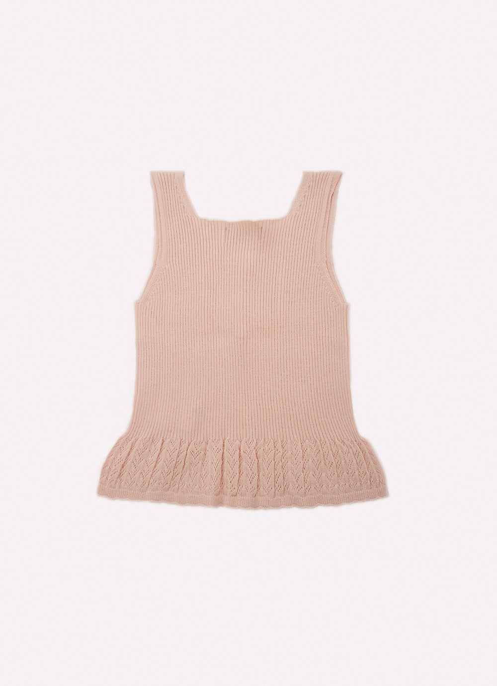 Regata Tricot Sem Costura Babado Rendado