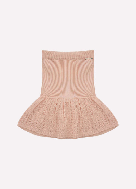 Saia Tricot Sem Costura Barra Rendada