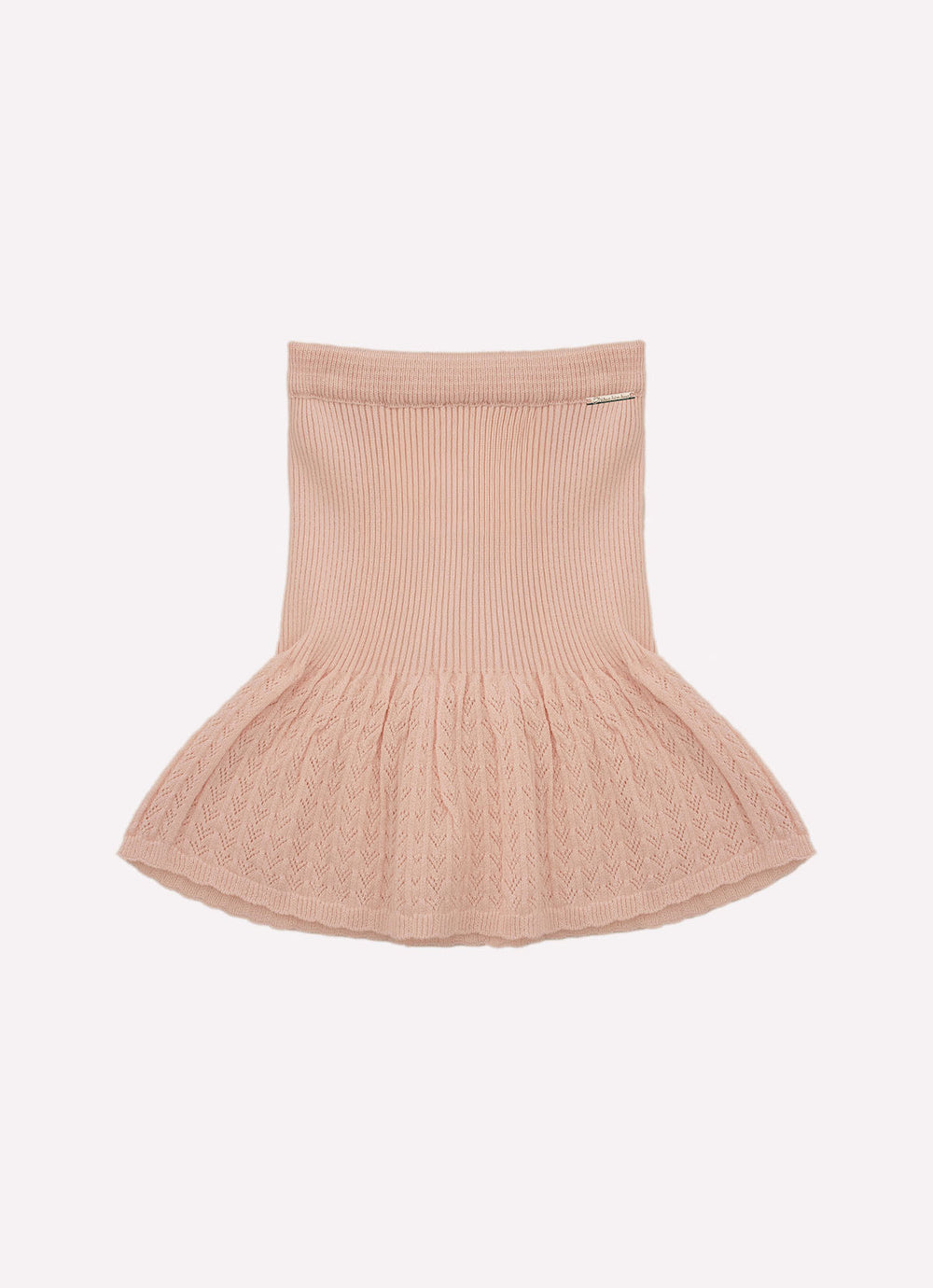 Saia Tricot Sem Costura Barra Rendada