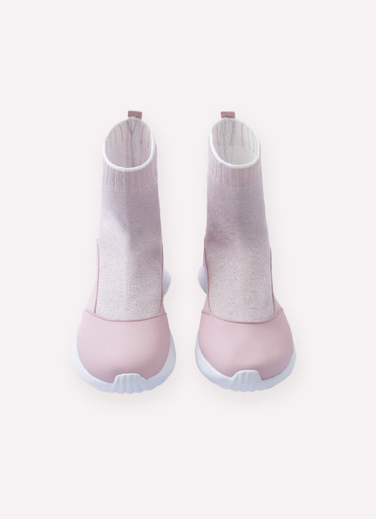 Bota Knit Couro