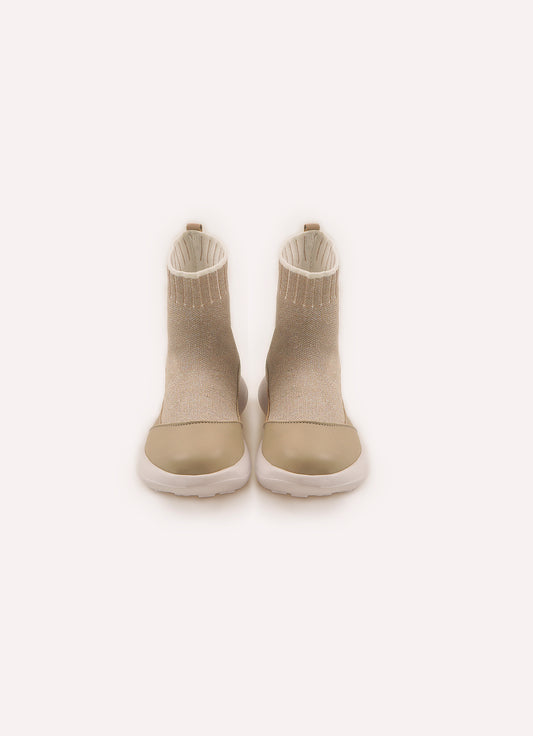 Bota Knit Biqueira Couro
