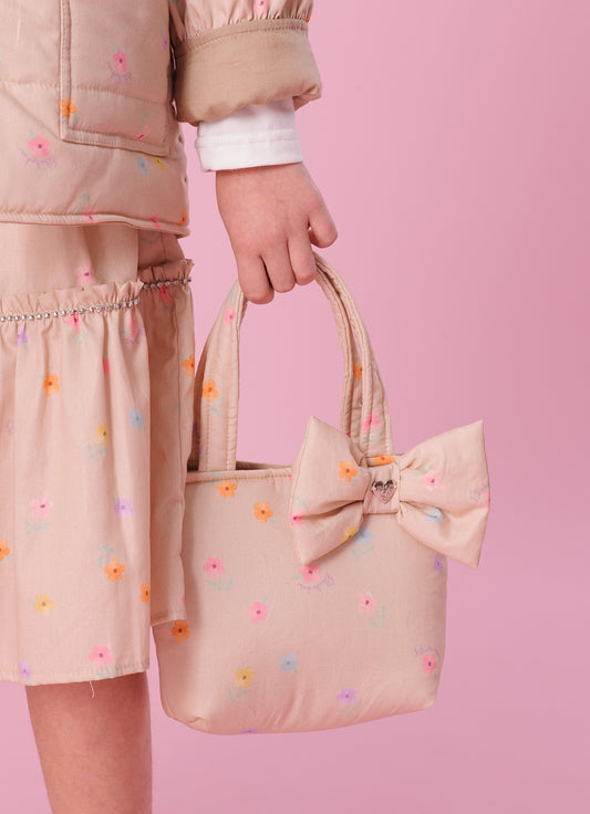 Bolsa Puffer Estampada Laço