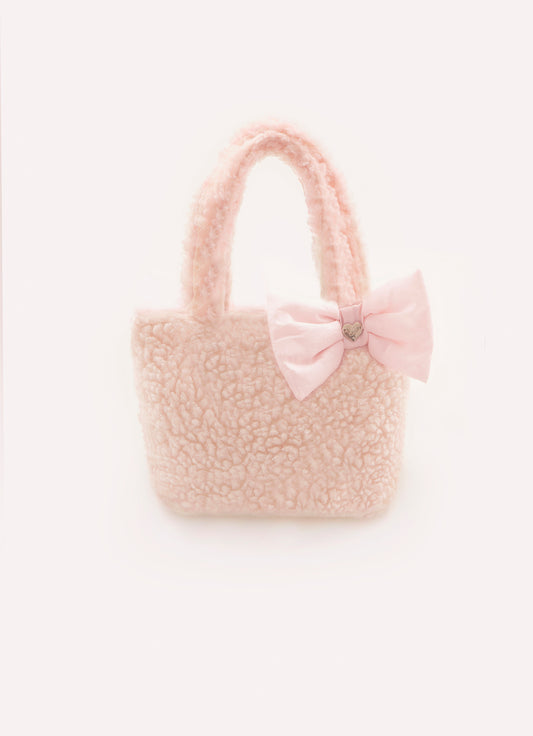 Bolsa Pele Carneirinho Laço Puffer