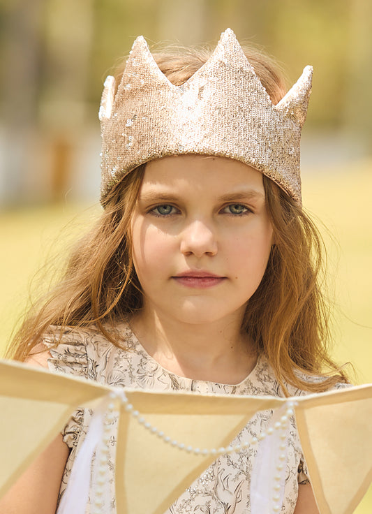 Coroa Princesa Lantejoula Amarração