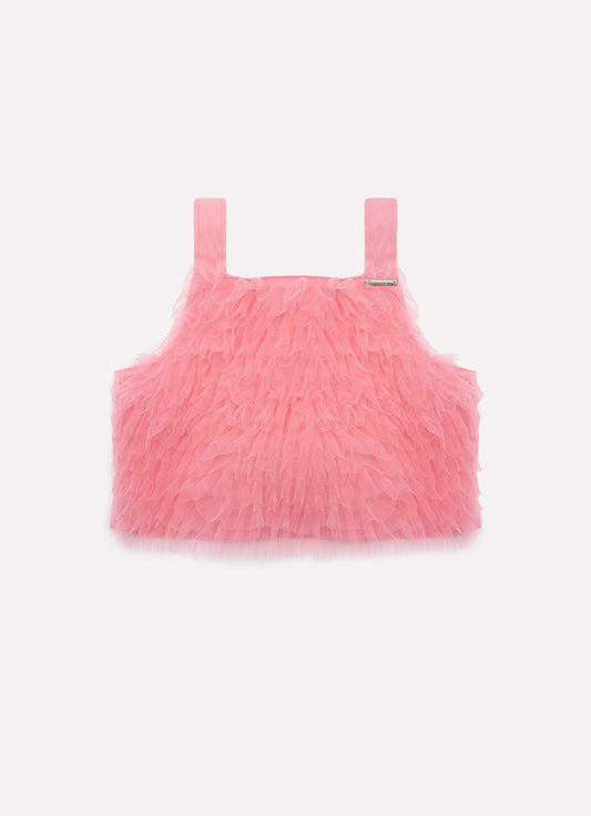Blusa Cropped Tricoline Frufru
