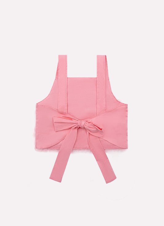 Blusa Cropped Tricoline Frufru