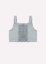 Blusa Cropped Jeans Fino Gruipir Bordado Couture