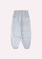 Calça Jeans Fino Guipir Bordado Couture