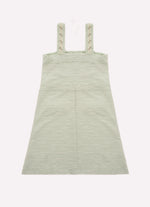 Vestido Moletom Boucle Bordados Alças e Bolsos