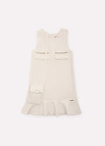 Vestido Moletom Babado Cristal Com Bolsa Couture