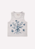 Regata Cropped Ribana Bouquet Fores e Borboletas Cristal
