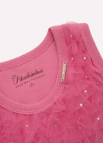 Regata Cropped Ribana Frufru Tule Cristais
