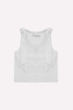 Blusa Cropped Ribana Laços Ombros Cristal