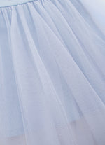 Vestido Alça Ribana Bordados Saia Tule