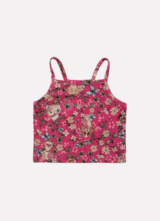 Blusa Cropped Alça Light Estampado Pituchinhus