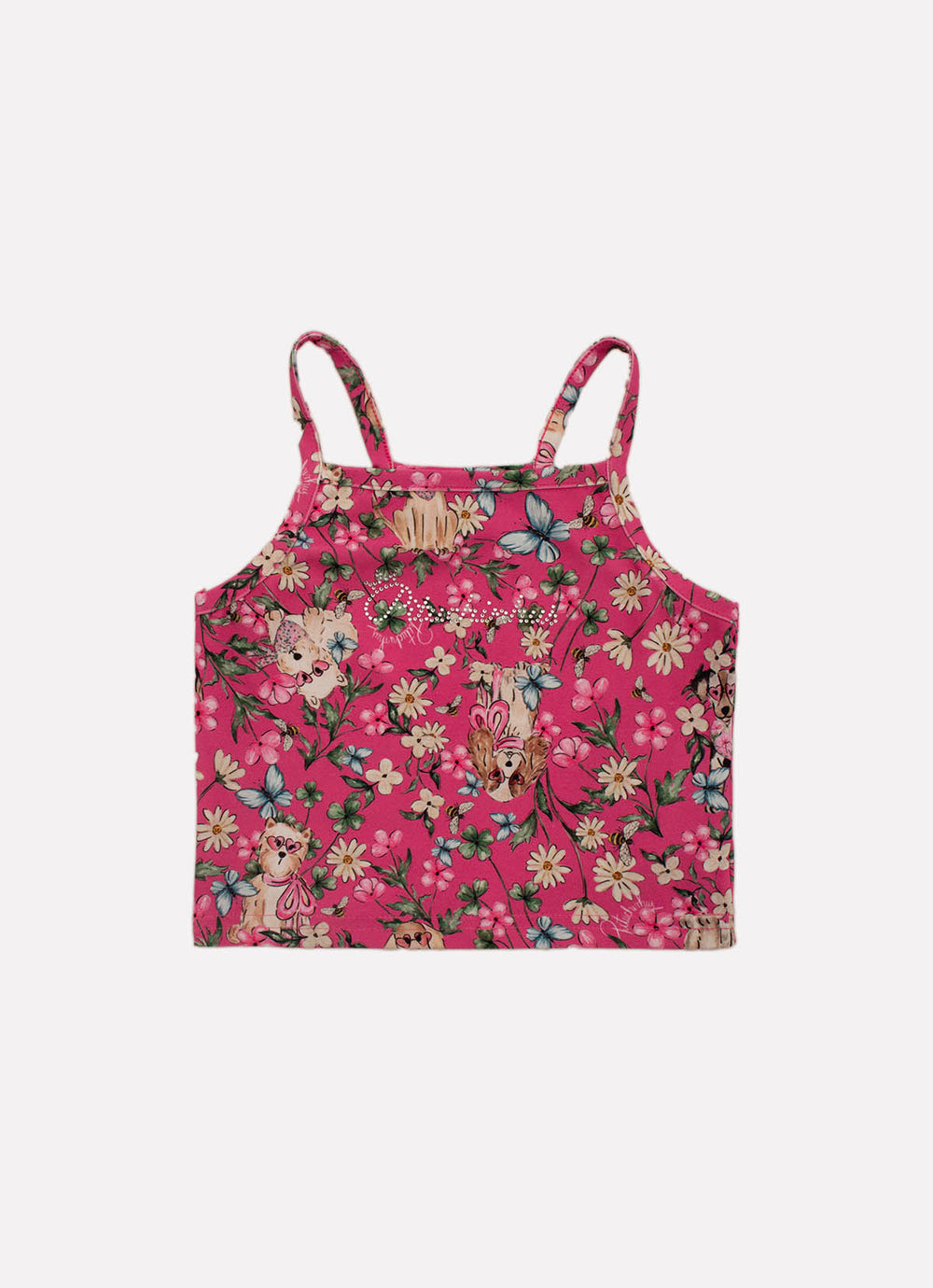 Blusa Cropped Alça Light Estampado Pituchinhus